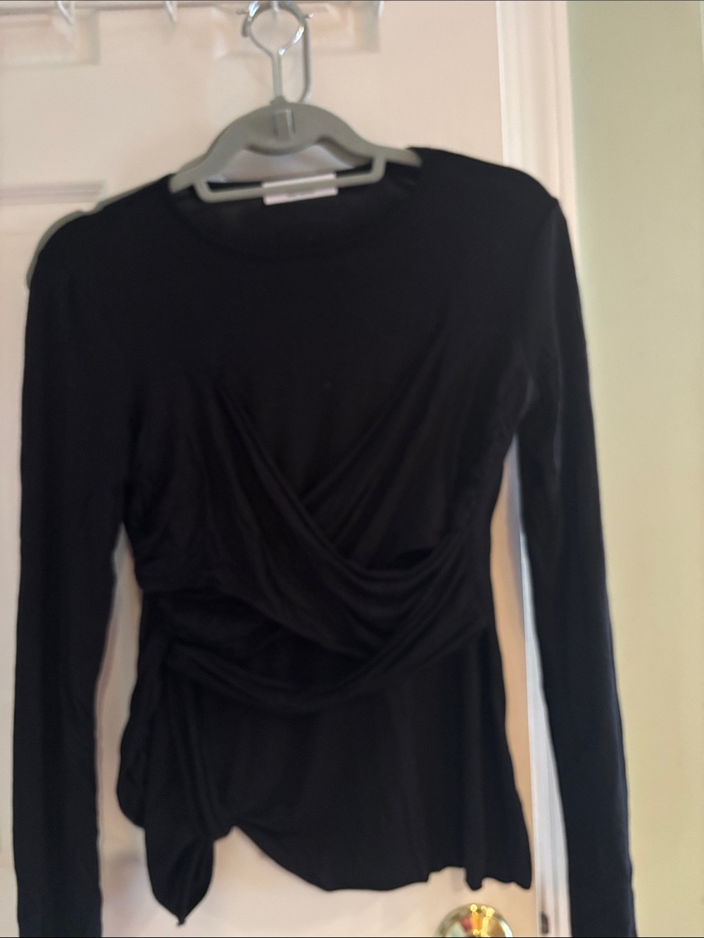 Bailey 44 Black Long-Sleeve Twist-Front Top